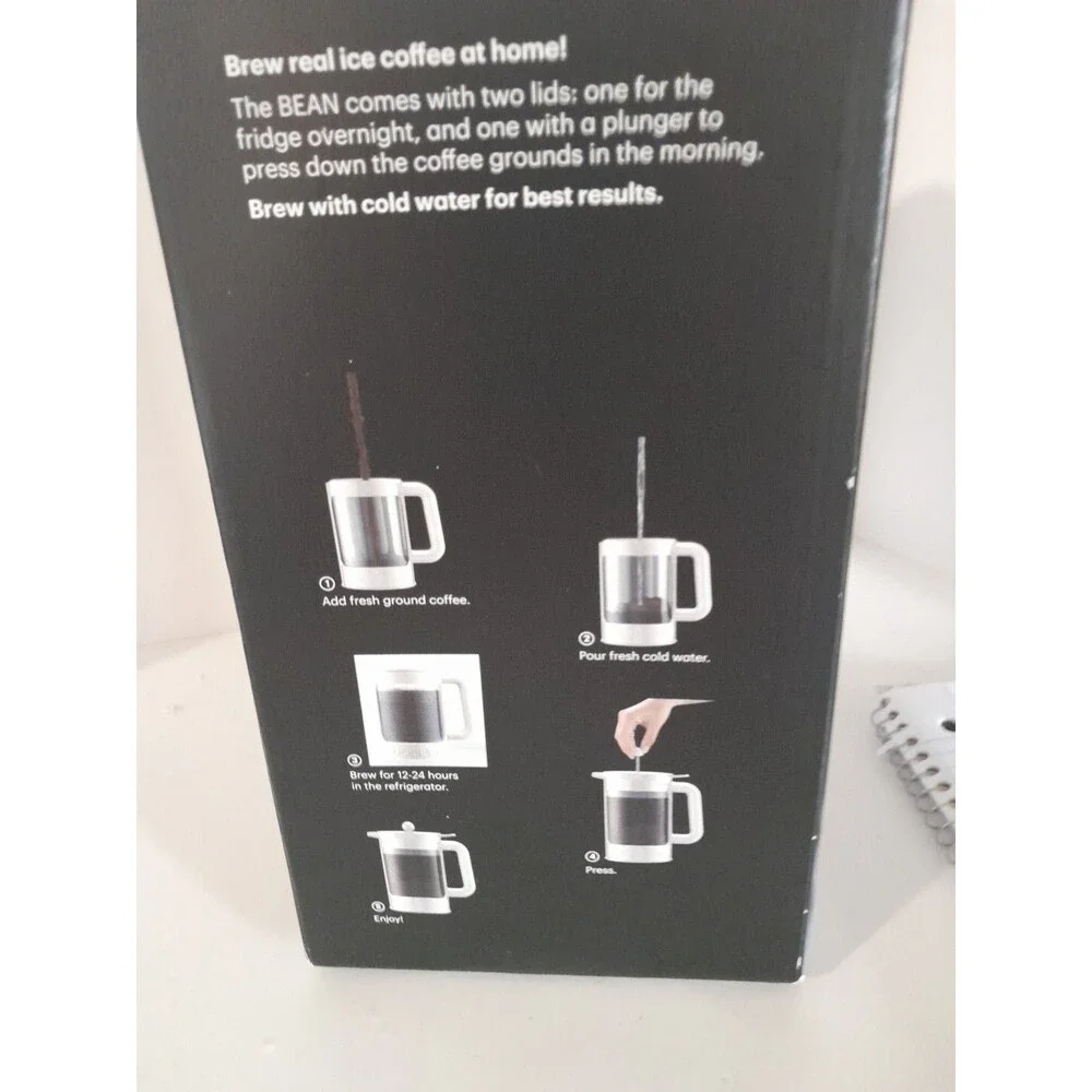 Bodum Bean Cold Brew Press And Iced Coffee Maker- WHITE-NEW In Box